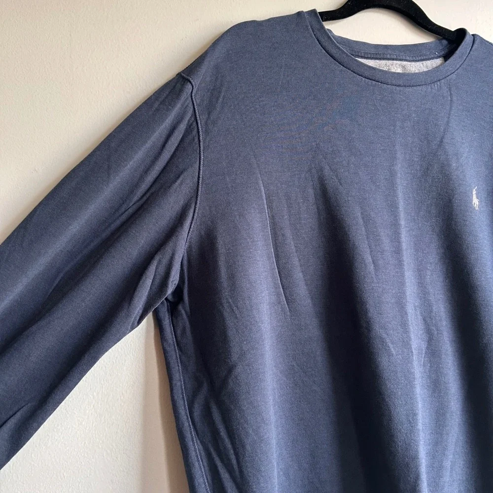 Polo Ralph Lauren Mens Navy Blue Crewneck Sweatshirt Pony Logo Size L - Picture 4 of 9